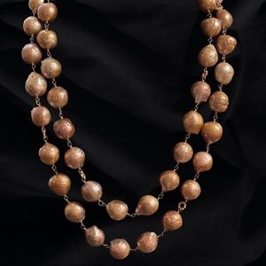 Authentic Dominique Cohen 18k Rose Gold & Freshwater Soufflé Pearl Necklace